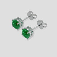 <span>2.07</span>&nbsp;<span class="tooltip-light">Ct.Tw.<span class="tooltiptext">Total Carat Weight</span></span> Emerald Earrings, 18K White Gold 3
