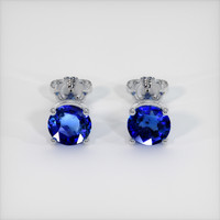 1.73 Ct.Tw. Blue Sapphire Earrings, 18K White Gold 1
