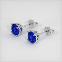 1.73 Ct.Tw. Blue Sapphire Earrings, 18K White Gold 2