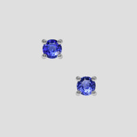 <span>0.85</span>&nbsp;<span class="tooltip-light">Ct.Tw.<span class="tooltiptext">Total Carat Weight</span></span> Blue Sapphire Earrings, 18K White Gold 1