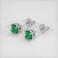 0.91 Ct.Tw. Emerald Earrings, 18K White Gold 2