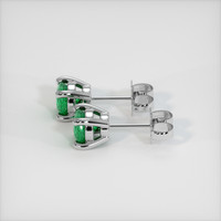 0.91 Ct.Tw. Emerald Earrings, 18K White Gold 3