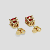 0.42 Ct.Tw. Ruby Earrings, 14K Yellow Gold 4