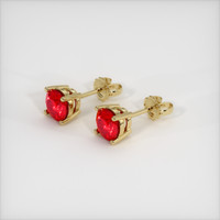 <span>0.74</span>&nbsp;<span class="tooltip-light">Ct.Tw.<span class="tooltiptext">Total Carat Weight</span></span> Ruby Earrings, 14K Yellow Gold 2