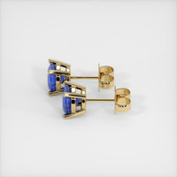 0.75 Ct.Tw. Blue Sapphire Earrings, 14K Yellow Gold 3