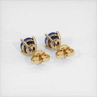 0.75 Ct.Tw. Blue Sapphire Earrings, 14K Yellow Gold 4