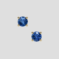 <span>1.41</span> <span class="tooltip-light">Ct.Tw.<span class="tooltiptext">Total Carat Weight</span></span> Blue Sapphire Earrings, 14K Yellow Gold 1