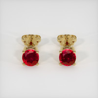 <span>0.62</span>&nbsp;<span class="tooltip-light">Ct.Tw.<span class="tooltiptext">Total Carat Weight</span></span> Ruby Earrings, 14K Yellow Gold 1