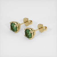 1.72 Ct.Tw. Green Sapphire Earrings, 14K Yellow Gold 2