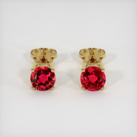 <span>0.73</span>&nbsp;<span class="tooltip-light">Ct.Tw.<span class="tooltiptext">Total Carat Weight</span></span> Ruby Earrings, 14K Yellow Gold 1