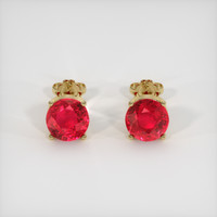 <span>1.39</span>&nbsp;<span class="tooltip-light">Ct.Tw.<span class="tooltiptext">Total Carat Weight</span></span> Ruby Earrings, 14K Yellow Gold 1