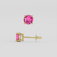 <span>1.56</span> <span class="tooltip-light">Ct.Tw.<span class="tooltiptext">Total Carat Weight</span></span> Pink Sapphire Earrings, 14K Yellow Gold 2
