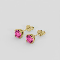 <span>1.56</span> <span class="tooltip-light">Ct.Tw.<span class="tooltiptext">Total Carat Weight</span></span> Pink Sapphire Earrings, 14K Yellow Gold 3