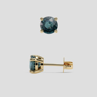 <span>2.58</span>&nbsp;<span class="tooltip-light">Ct.Tw.<span class="tooltiptext">Total Carat Weight</span></span> Bluish Green Sapphire Earrings, 14K Yellow Gold 2