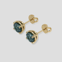<span>2.58</span>&nbsp;<span class="tooltip-light">Ct.Tw.<span class="tooltiptext">Total Carat Weight</span></span> Bluish Green Sapphire Earrings, 14K Yellow Gold 3