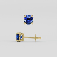 <span>1.25</span> <span class="tooltip-light">Ct.Tw.<span class="tooltiptext">Total Carat Weight</span></span> Blue Sapphire Earrings, 18K Yellow Gold 2