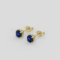 <span>1.25</span> <span class="tooltip-light">Ct.Tw.<span class="tooltiptext">Total Carat Weight</span></span> Blue Sapphire Earrings, 18K Yellow Gold 3