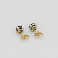 <span>1.25</span> <span class="tooltip-light">Ct.Tw.<span class="tooltiptext">Total Carat Weight</span></span> Blue Sapphire Earrings, 18K Yellow Gold 4