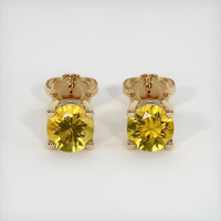 <span>1.28</span>&nbsp;<span class="tooltip-light">Ct.Tw.<span class="tooltiptext">Total Carat Weight</span></span> Sapphire Earrings, 18K Yellow Gold 1