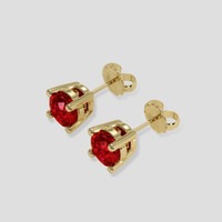 0.42 Ct.Tw. Ruby Earrings, 18K Yellow Gold 3