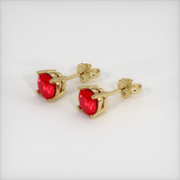 0.84 Ct.Tw. Ruby Earrings, 18K Yellow Gold 2