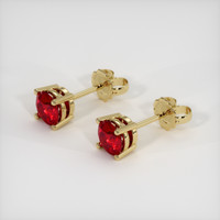 1.18 Ct.Tw. Ruby Earrings, 18K Yellow Gold 2