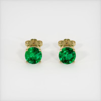 <span>3.23</span>&nbsp;<span class="tooltip-light">Ct.Tw.<span class="tooltiptext">Total Carat Weight</span></span> Emerald Earrings, 18K Yellow Gold 1