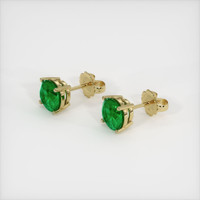 3.23 Ct.Tw. Emerald Earrings, 18K Yellow Gold 2