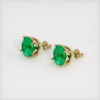 <span>7.25</span>&nbsp;<span class="tooltip-light">Ct.Tw.<span class="tooltiptext">Total Carat Weight</span></span> Emerald Earrings, 18K Yellow Gold 2