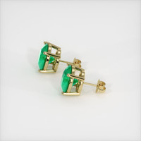 7.25 Ct.Tw. Emerald Earrings, 18K Yellow Gold 3