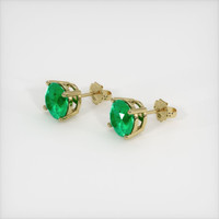 <span>0.75</span>&nbsp;<span class="tooltip-light">Ct.Tw.<span class="tooltiptext">Total Carat Weight</span></span> Emerald Earrings, 18K Yellow Gold 2