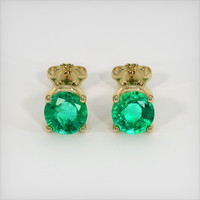 1.25 Ct.Tw. Emerald Earrings, 18K Yellow Gold 1