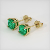 1.25 Ct.Tw. Emerald Earrings, 18K Yellow Gold 2