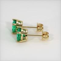 1.25 Ct.Tw. Emerald Earrings, 18K Yellow Gold 3