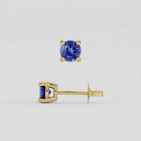 <span>0.75</span> <span class="tooltip-light">Ct.Tw.<span class="tooltiptext">Total Carat Weight</span></span> Blue Sapphire Earrings, 18K Yellow Gold 2