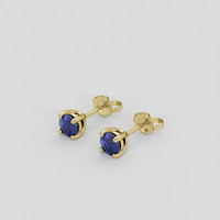 <span>0.75</span> <span class="tooltip-light">Ct.Tw.<span class="tooltiptext">Total Carat Weight</span></span> Blue Sapphire Earrings, 18K Yellow Gold 3