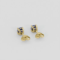 <span>0.75</span> <span class="tooltip-light">Ct.Tw.<span class="tooltiptext">Total Carat Weight</span></span> Blue Sapphire Earrings, 18K Yellow Gold 4