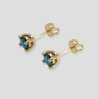 <span>0.69</span>&nbsp;<span class="tooltip-light">Ct.Tw.<span class="tooltiptext">Total Carat Weight</span></span> Greenish Blue Sapphire Earrings, 18K Yellow Gold 3