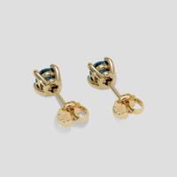 <span>0.69</span>&nbsp;<span class="tooltip-light">Ct.Tw.<span class="tooltiptext">Total Carat Weight</span></span> Greenish Blue Sapphire Earrings, 18K Yellow Gold 4