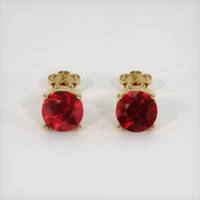 2.05 Ct.Tw. Ruby Earrings, 18K Yellow Gold 1