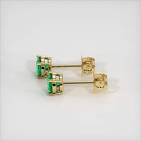 0.52 Ct.Tw. Emerald Earrings, 18K Yellow Gold 3