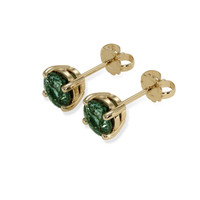 <span>2.18</span> <span class="tooltip-light">Ct.Tw.<span class="tooltiptext">Total Carat Weight</span></span> Bluish Green Sapphire Earrings, 18K Yellow Gold 3