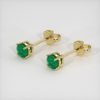 0.67 Ct.Tw. Emerald Earrings, 18K Yellow Gold 2