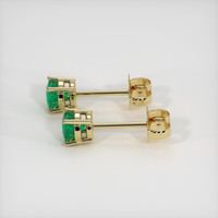 0.67 Ct.Tw. Emerald Earrings, 18K Yellow Gold 3