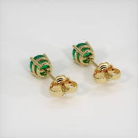 0.67 Ct.Tw. Emerald Earrings, 18K Yellow Gold 4
