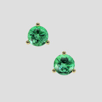 <span>0.91</span> <span class="tooltip-light">Ct.Tw.<span class="tooltiptext">Total Carat Weight</span></span> Emerald Earrings, 18K Yellow Gold 1