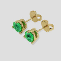 <span>0.91</span>&nbsp;<span class="tooltip-light">Ct.Tw.<span class="tooltiptext">Total Carat Weight</span></span> Emerald Earrings, 18K Yellow Gold 3