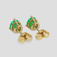 <span>0.91</span> <span class="tooltip-light">Ct.Tw.<span class="tooltiptext">Total Carat Weight</span></span> Emerald Earrings, 18K Yellow Gold 4