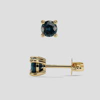 <span>0.76</span> <span class="tooltip-light">Ct.Tw.<span class="tooltiptext">Total Carat Weight</span></span> Greenish Blue Sapphire Earrings, 18K Yellow Gold 2