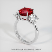 3.64 Ct. Ruby Ring, Platinum 950 2